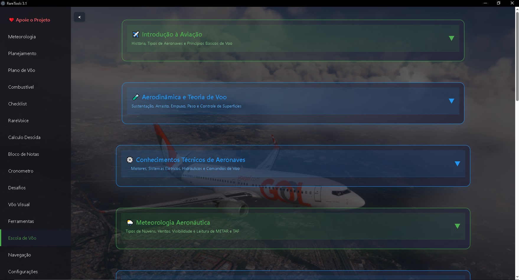 Escola de Voo - Material educacional completo sobre aviação
